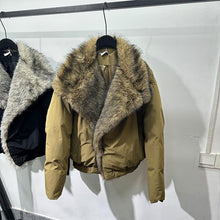 Load image into Gallery viewer, Faux Fur Plush Large Lapel Thick Warm Cotton Coat
