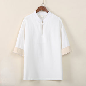 Loose Cotton And Linen Short Sleeves