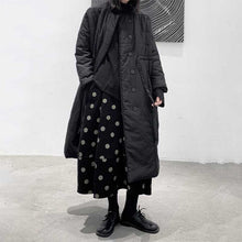 Load image into Gallery viewer, Drawstring Long Buttoned Loose Coat
