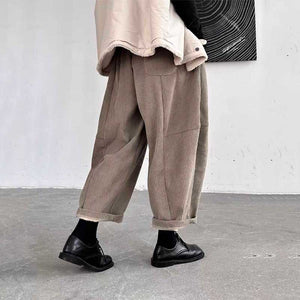 Thickened Corduroy Nine-point Wide-leg Pants