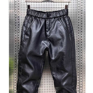 Loose Straight Leather Pants