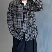 Load image into Gallery viewer, Plaid Diamond-ironing Hooded Long-sleeved Shirt
