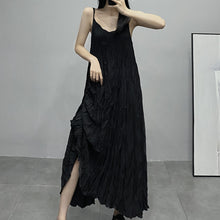 Load image into Gallery viewer, Pleated V-neck Suspender Dress Bottoming Dress
