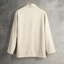 Load image into Gallery viewer, Winter Fleece Linen V-neck Long-sleeved Shirt
