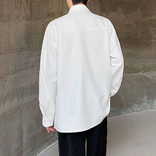 Load image into Gallery viewer, Pointed Collar Button-down Long-sleeve Shirt
