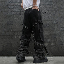 Load image into Gallery viewer, Heavy Pleated Patchwork Loose Drape Jeans
