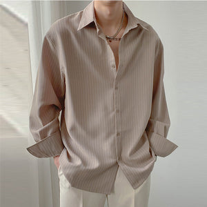 Loose Long-sleeved Casual Striped Shirt