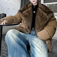 Load image into Gallery viewer, Faux Fur Plush Large Lapel Thick Warm Cotton Coat
