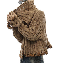 Load image into Gallery viewer, Distressed Lapel Short Knitted Sweater Cardigan
