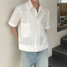 Load image into Gallery viewer, Pearl-embellished Collar Short-sleeve Shirt
