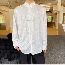 Load image into Gallery viewer, Vintage Jacquard Button Long Sleeve Shirt
