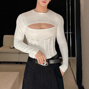 Tight-fitting Hollow Fishbone Waist T-shirt