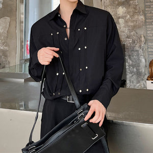 Long Sleeve Blind Stud Oversized Shirt