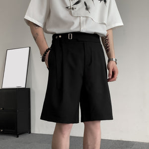 Straight-leg Casual Pants with Belt Design