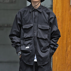 Japanese Loose Multi-pocket Shirt