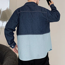 Load image into Gallery viewer, Washed Patchwork Multi-pocket Denim Shirt
