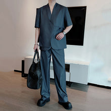 Load image into Gallery viewer, Fake Two-piece Collarless Silhouette Suit
