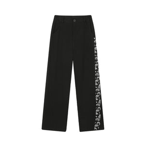 Embroidered Straight Trousers