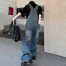 Load image into Gallery viewer, Loose Retro Wide-leg Workwear Denim Overalls
