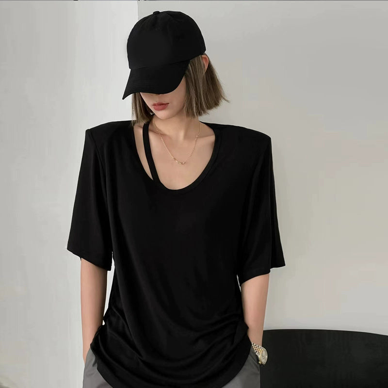 Thin Ice Silk Hollow T-shirt Top