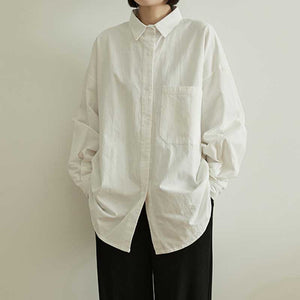 Loose Solid Color Long-sleeved Shirt