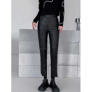 Retro Zipper PU Leather Pants