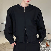 Load image into Gallery viewer, Short Collarless Jacket with Shoulder Pads
