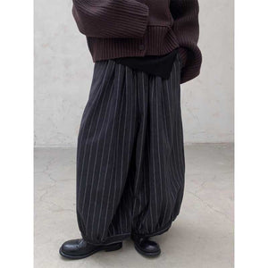 Loose Fleece Striped Wide-Leg Bloomers