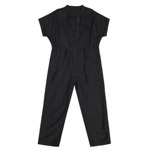 Black Vintage Cargo Jumpsuit