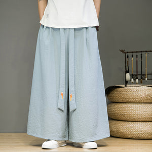 Loose Casual Strappy Straight Trousers