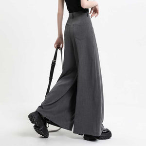 Draped Relaxed High-Rise Wide-Leg Pants