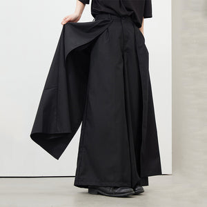 Black Irregular Multi Piece Wide Leg Pants