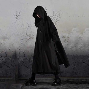 Black Loose Hooded Jacket