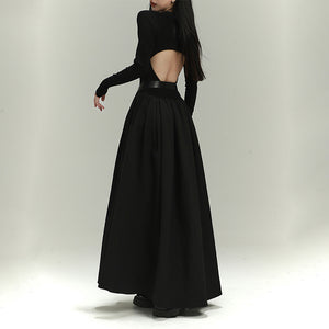 Long Sleeve Black Halloween Dress