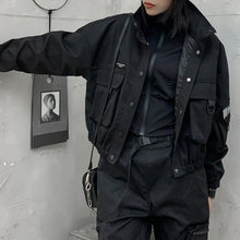 Load image into Gallery viewer, Autumn and Winter Black Stand Collar Jacket
