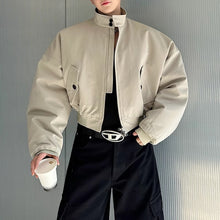 Load image into Gallery viewer, Cotton Stand Collar Thickened Cropped Coat
