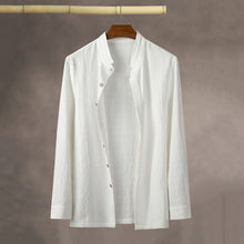 Load image into Gallery viewer, Vintage Stand Collar Cotton and Linen Shirt
