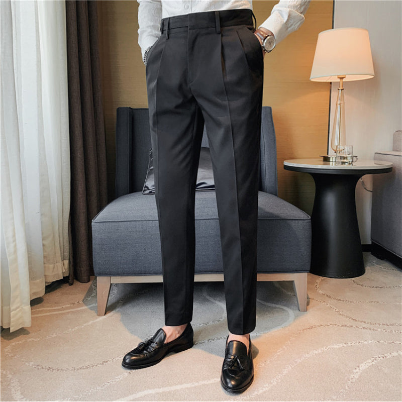 Solid Color Slim Straight Casual Pants