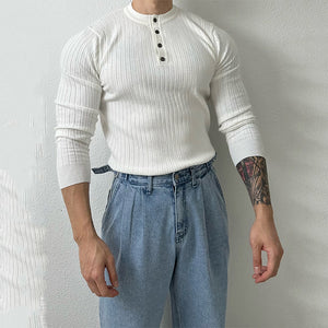 Slim Fit Long Sleeve Knitted T-shirt