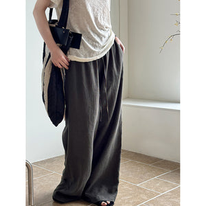 Drawstring Casual Wide-leg Pants