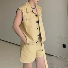 Load image into Gallery viewer, Retro Crimping Workwear Waistcoat Suit
