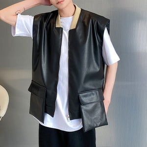 Padded Shoulder Casual Multi-Pocket Vest