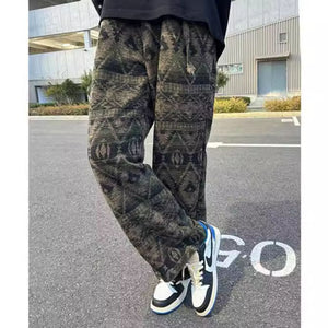 Straight Loose Knitted Jacquard Sweatpants