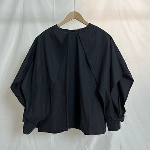 Round Neck Retro Bat Sleeve Loose Shirt