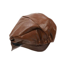 Load image into Gallery viewer, Dark Irregular Pleated PU Octagonal Hat
