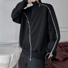 Load image into Gallery viewer, High Collar Zipper Solid Color Sweatshirt
