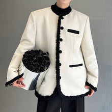 Load image into Gallery viewer, Raw Edge Contrast Wool Slub Jacket
