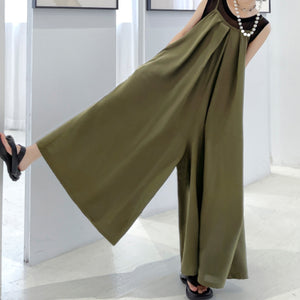 Summer LooseCasual Straight Wide-leg Suspenders