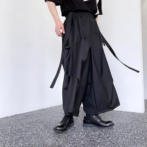 Dark Ribbon Pleated Wide Leg Hakama