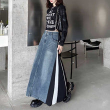 Load image into Gallery viewer, Spliced Denim Loose A-line Skirt
